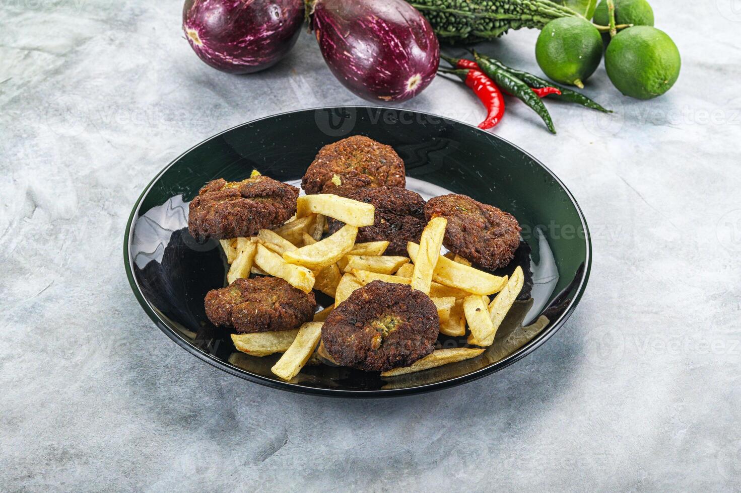 Vegan cuisine - chickpea round falafel photo