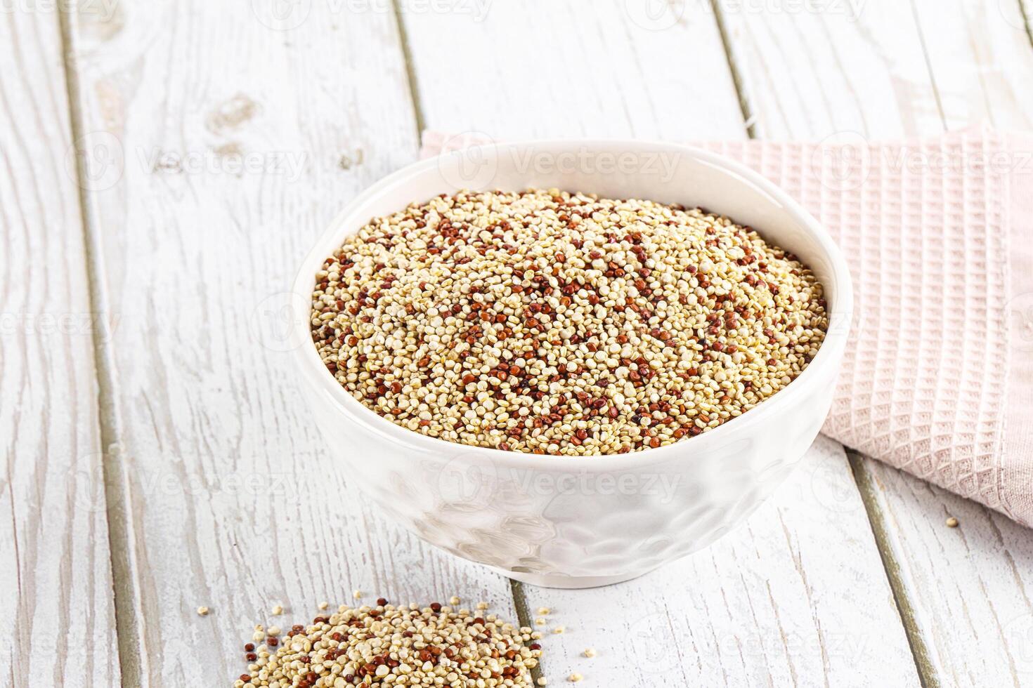 Raw dry quinoa cereal grain photo