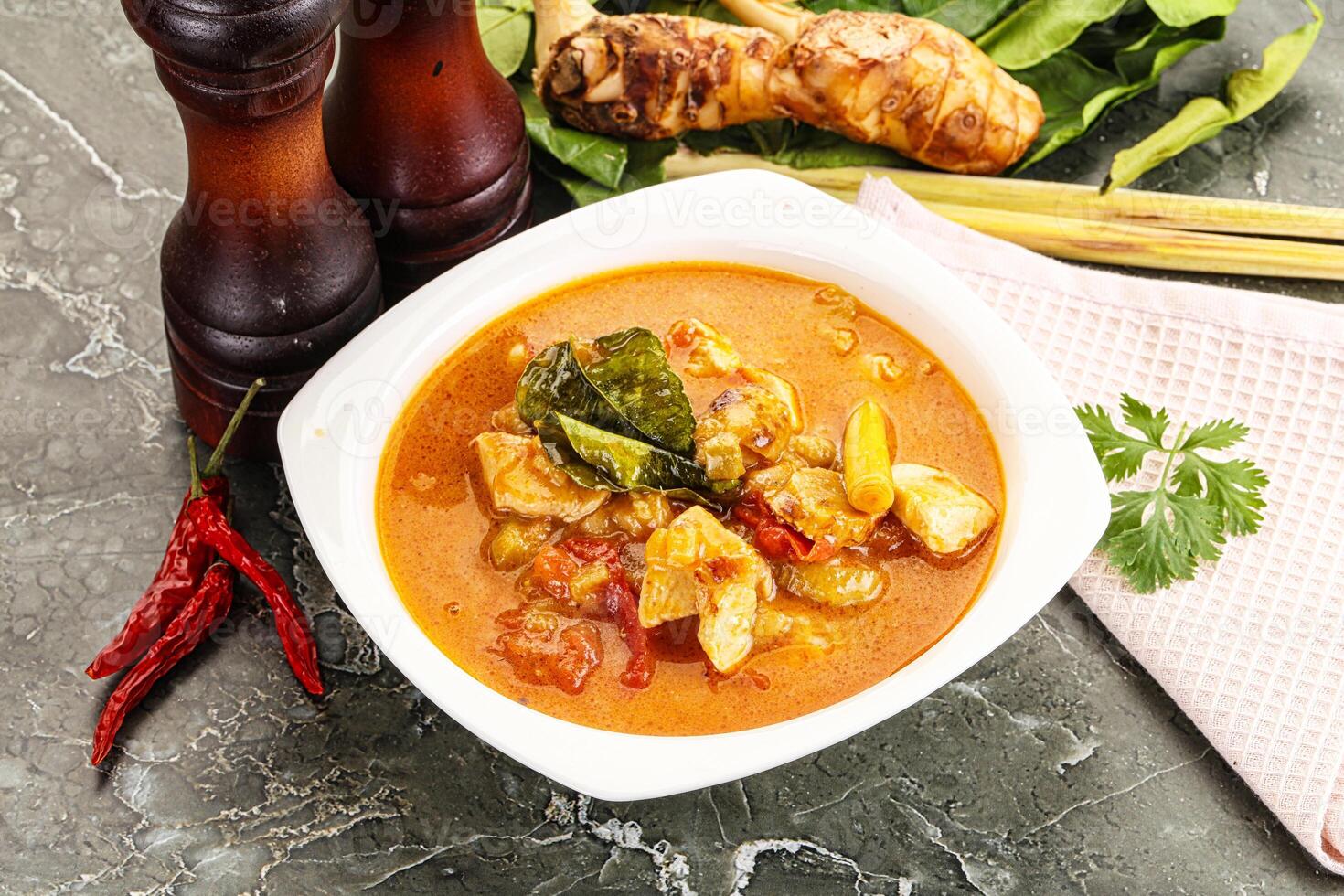 Thai traditional Tom Yum with chicken photo