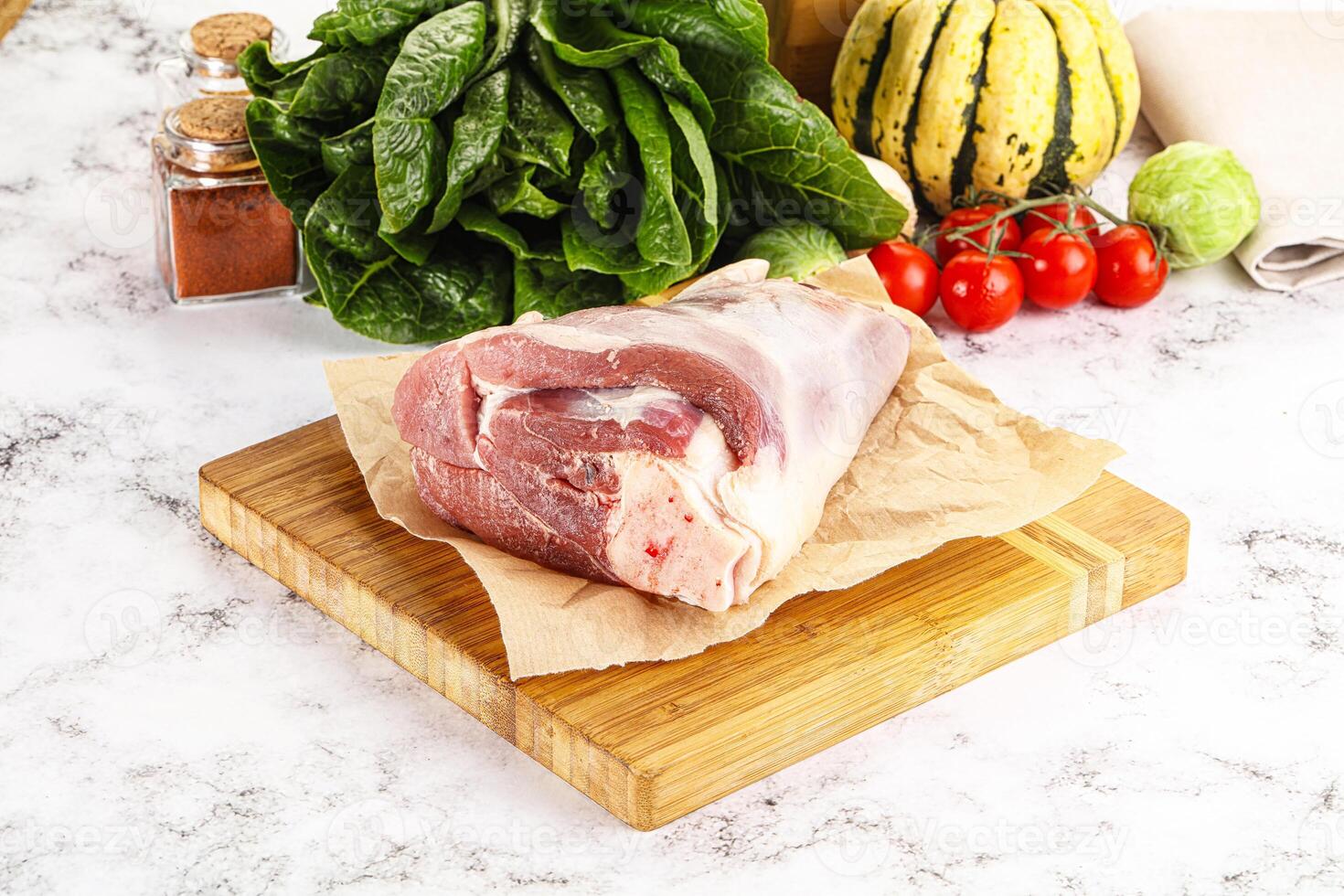 Raw lamb shank for cooking photo