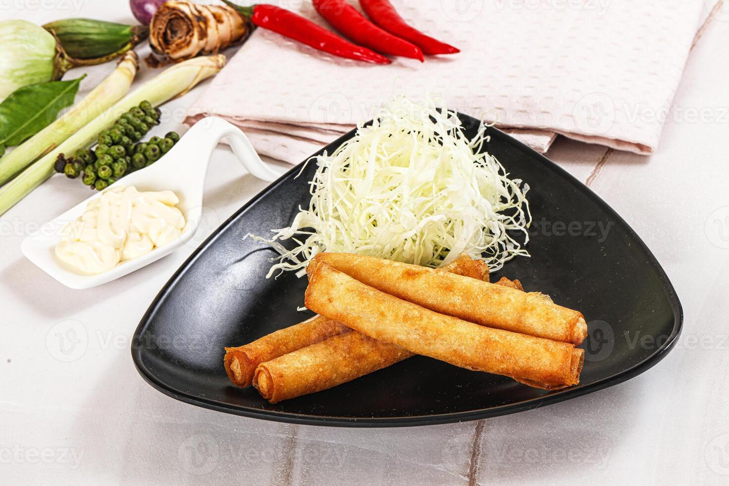 Fried spring roll with prawn photo