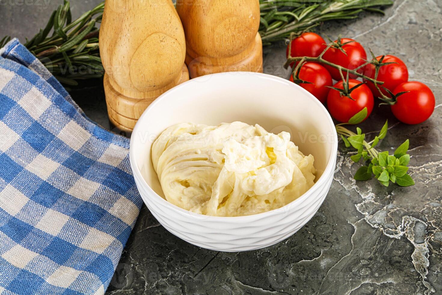 Italian delicous stracciatella cheese photo