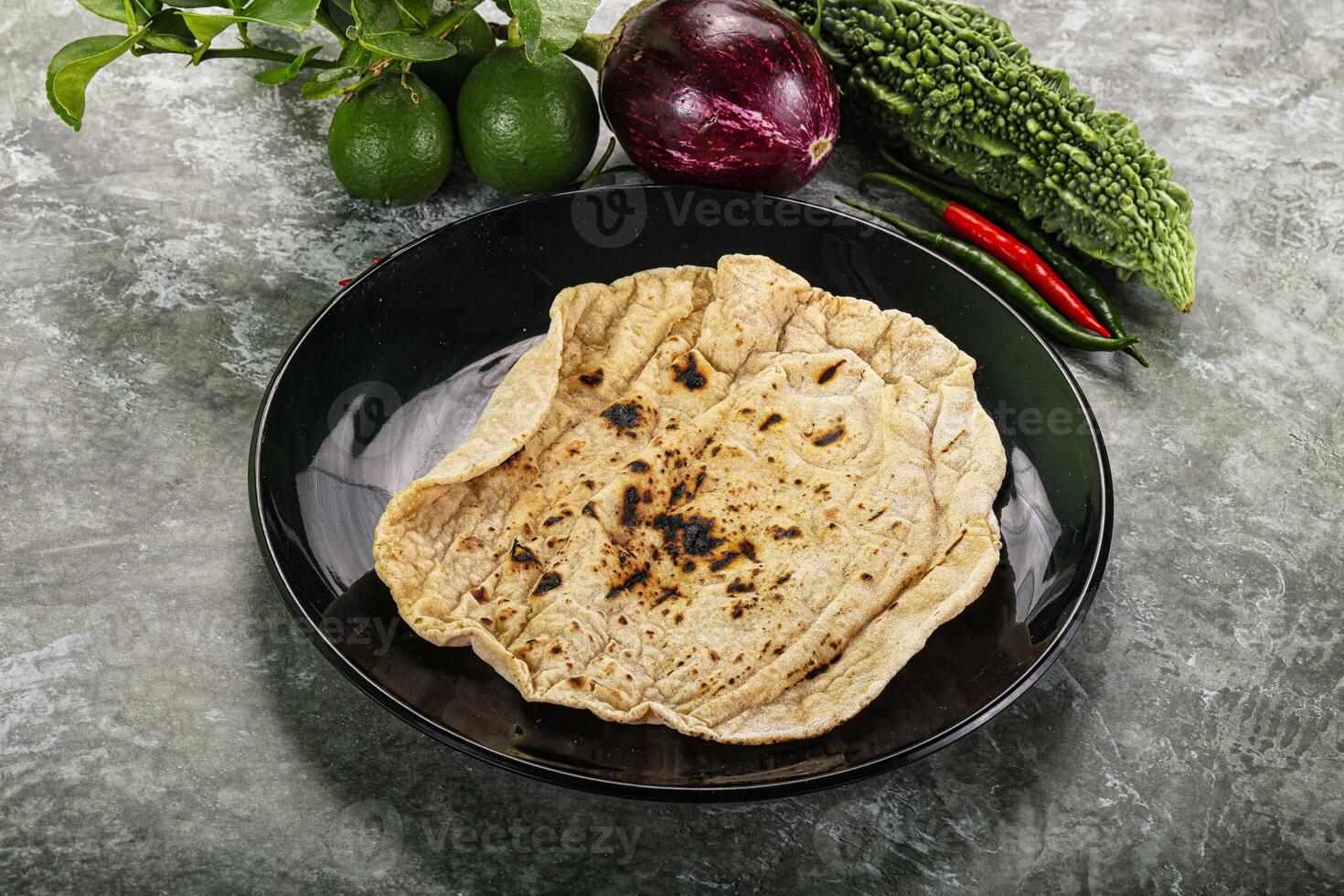Indian traditional tandori bread - Roti photo