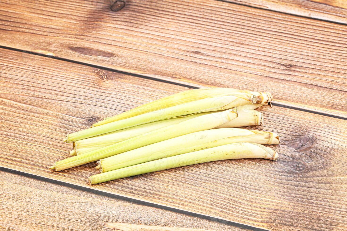 Green organic lemongrass stem heap photo