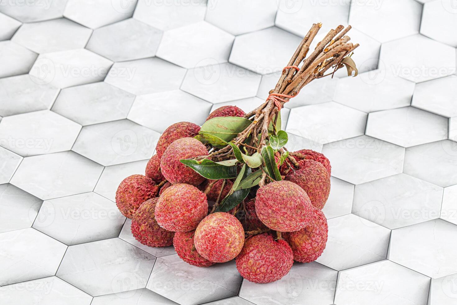 Sweet juicy tropical exotic lychee photo