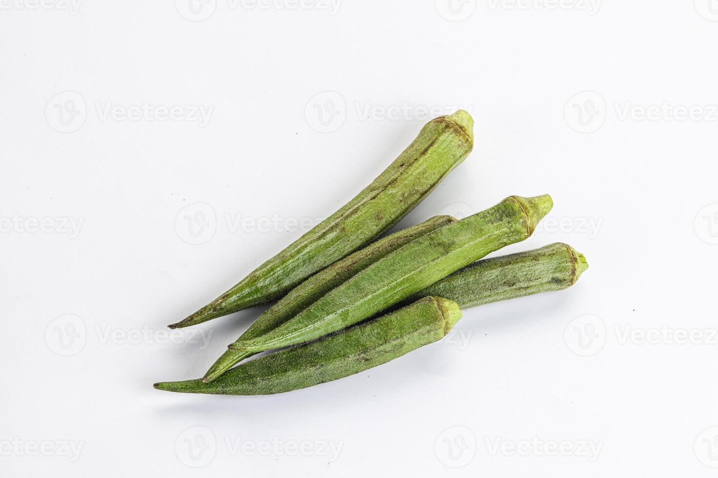 Natural organic raw green okra photo