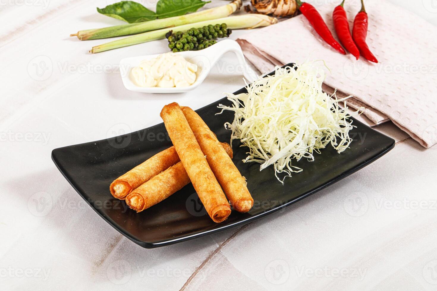 Fried spring roll with prawn photo
