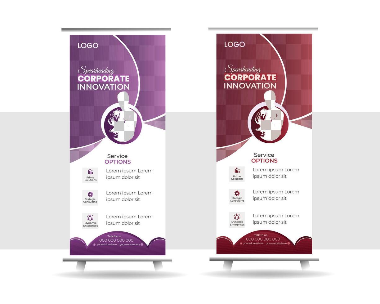 Creative Business Roll up banner design vector