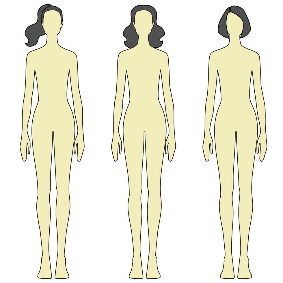 Silhouette woman standing, people, isolated on white background vector