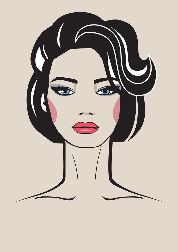 Portrait of a woman. The head of a girl vector
