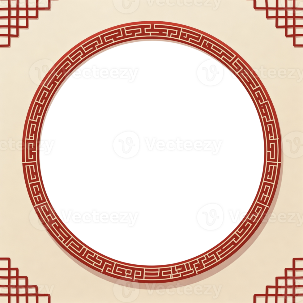 Chinese frame with oriental design png