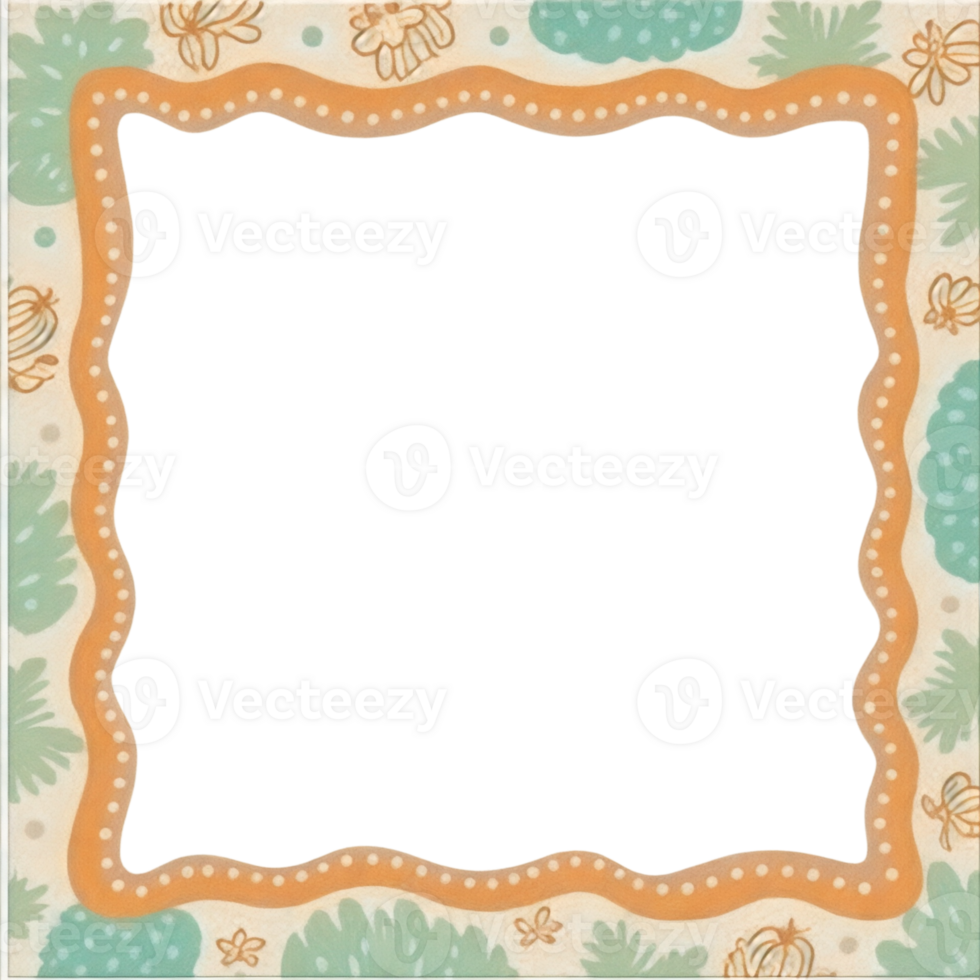 A frame with a border and flowers png