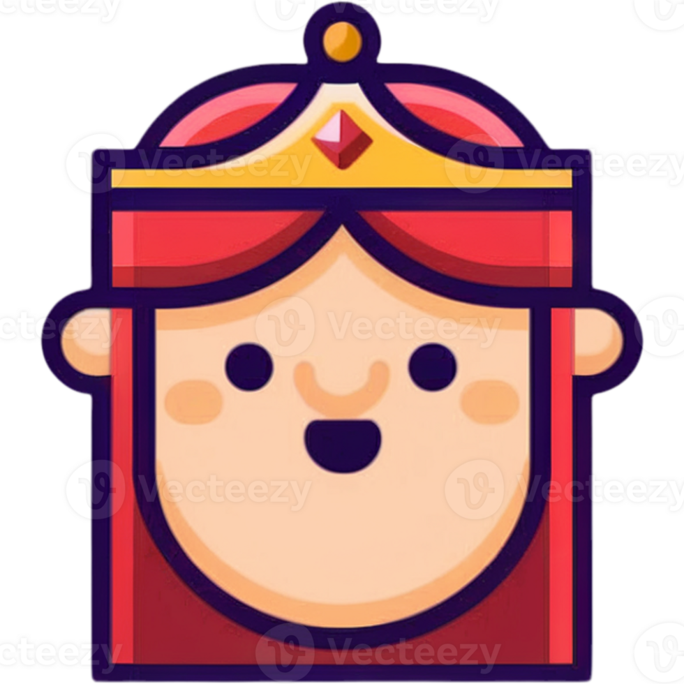A cartoon character with a crown on her head png