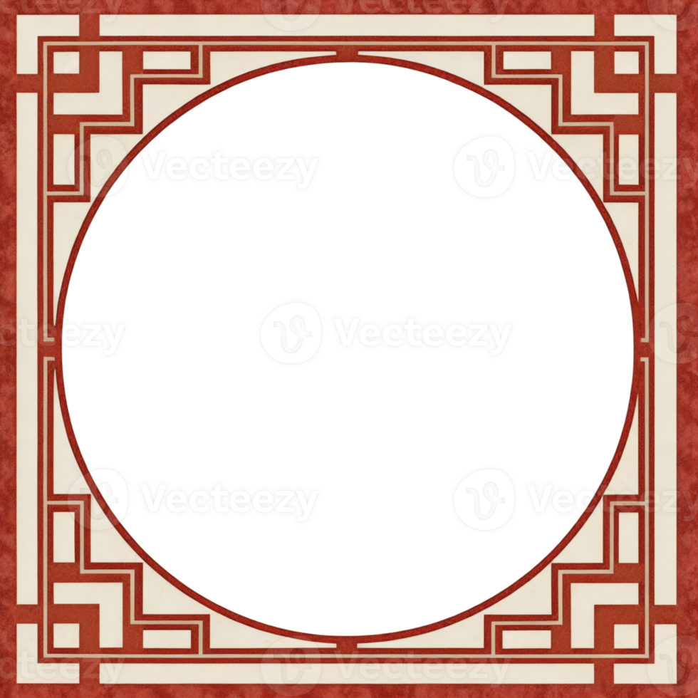 A round frame with a chinese design on it png