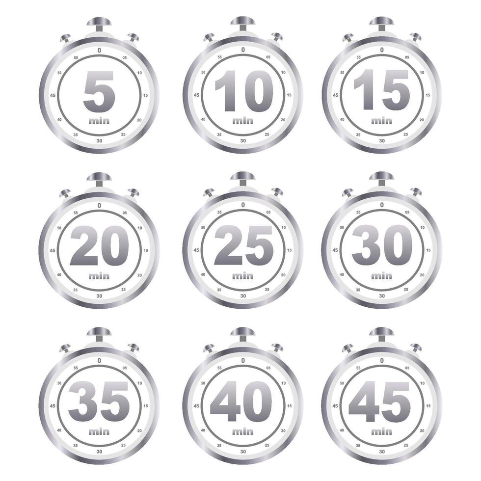 countdown timer icon set. Set of timer symbols. illustration vector