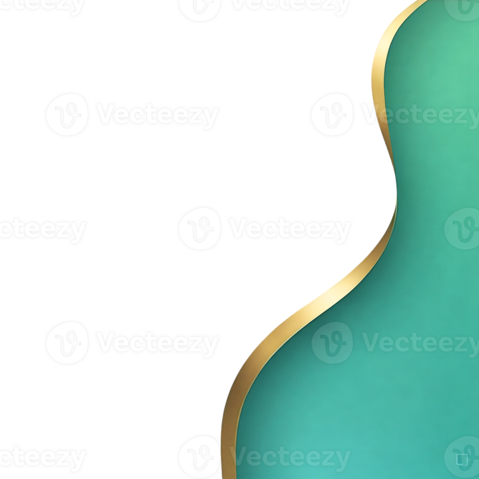 A green and gold background with a curved shape png