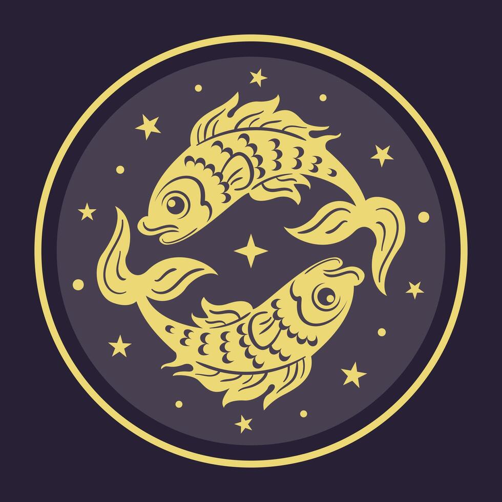 Pisces Zodiac Sign A Unique Artistic Representation Exploring Its Various Aspects and Meanings. astrological signs, celestial objects, astrology, mystical, space, predict the future vector
