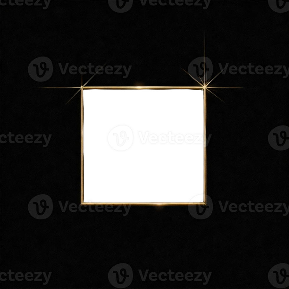 Gold frame on black background png