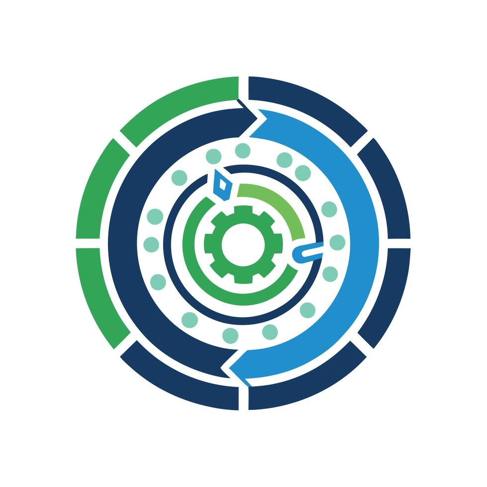 Circle technology abstract logo icon vector