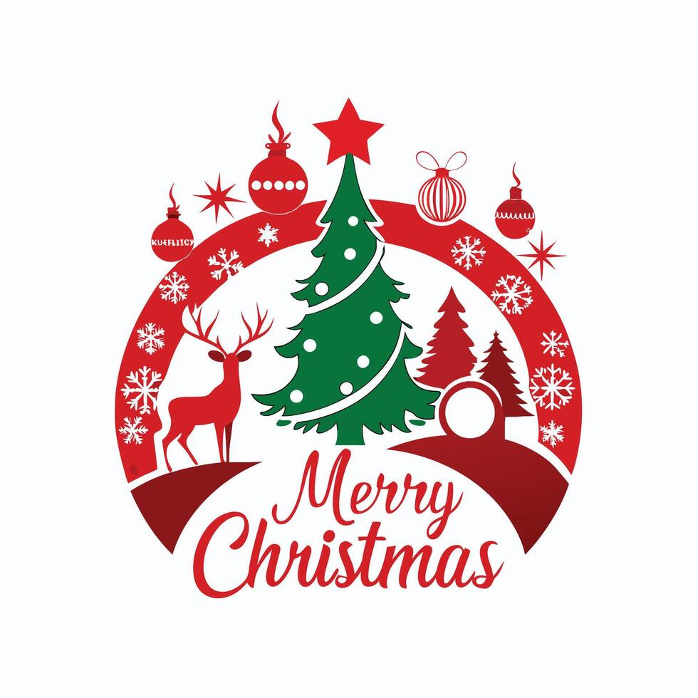 merry christmas card typography with gifts vector