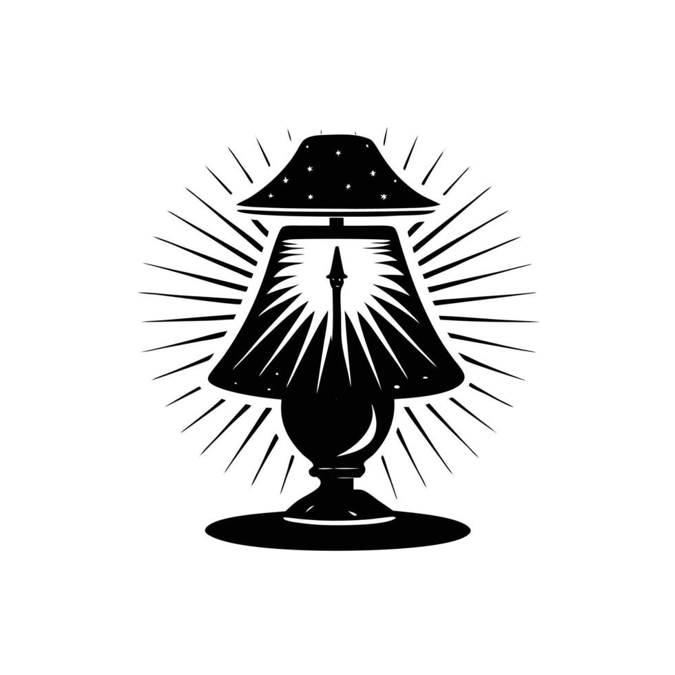 Trendy Silhouette of Lamp Logo Icon Design vector
