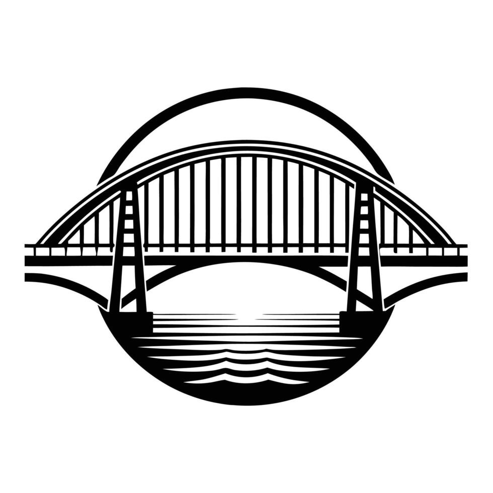 Bridge Silhouette Icon Design Modern Style vector