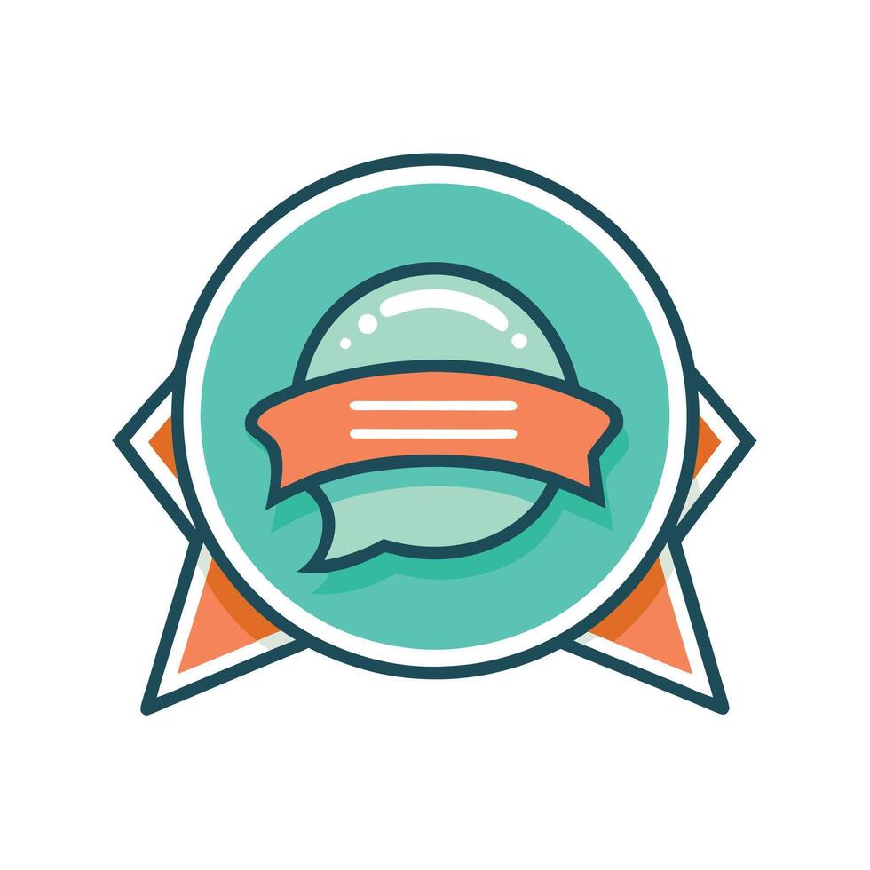 Chat bubble badge logo icon isolated vector