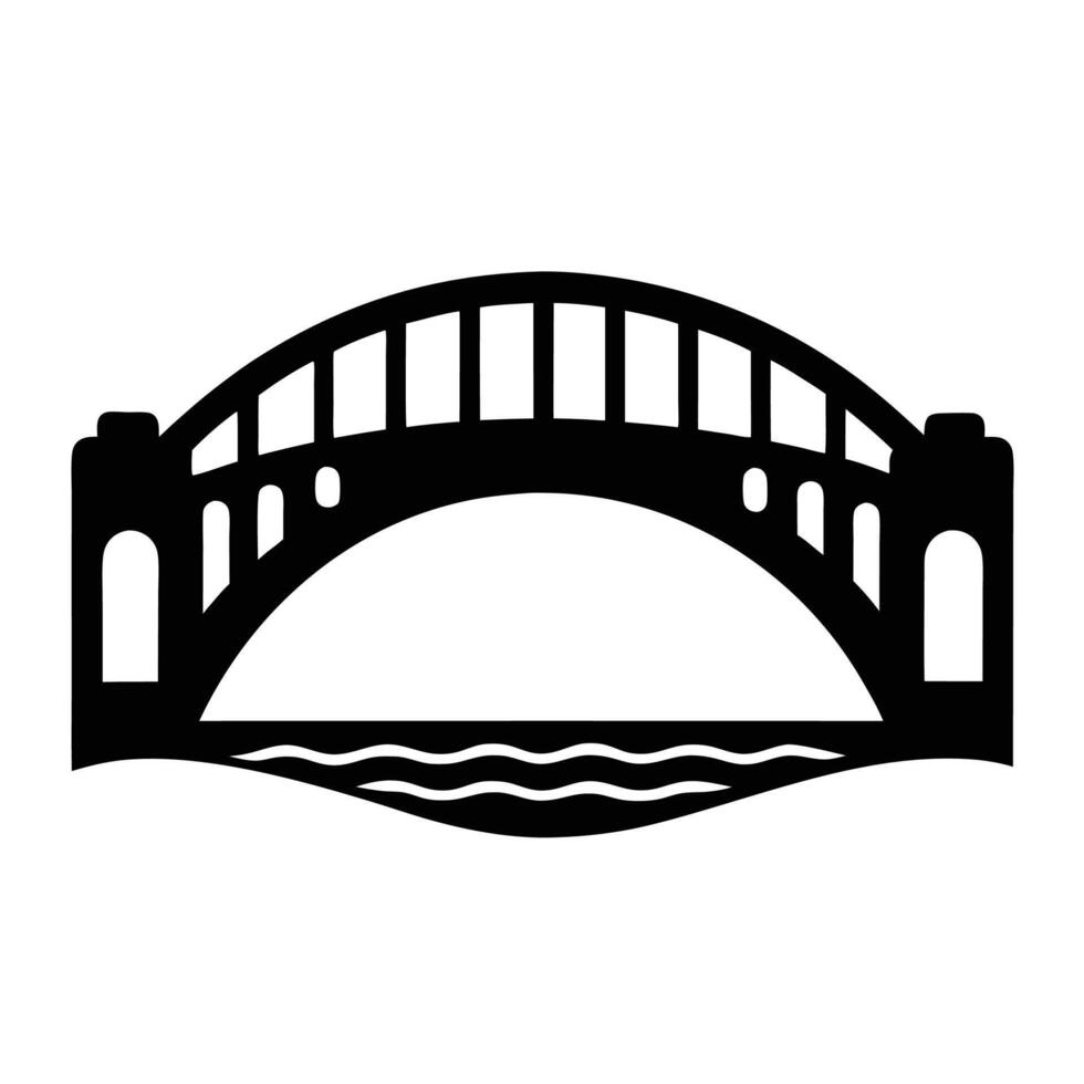 Bridge Design Logo Silhouette Modern Symbol vector