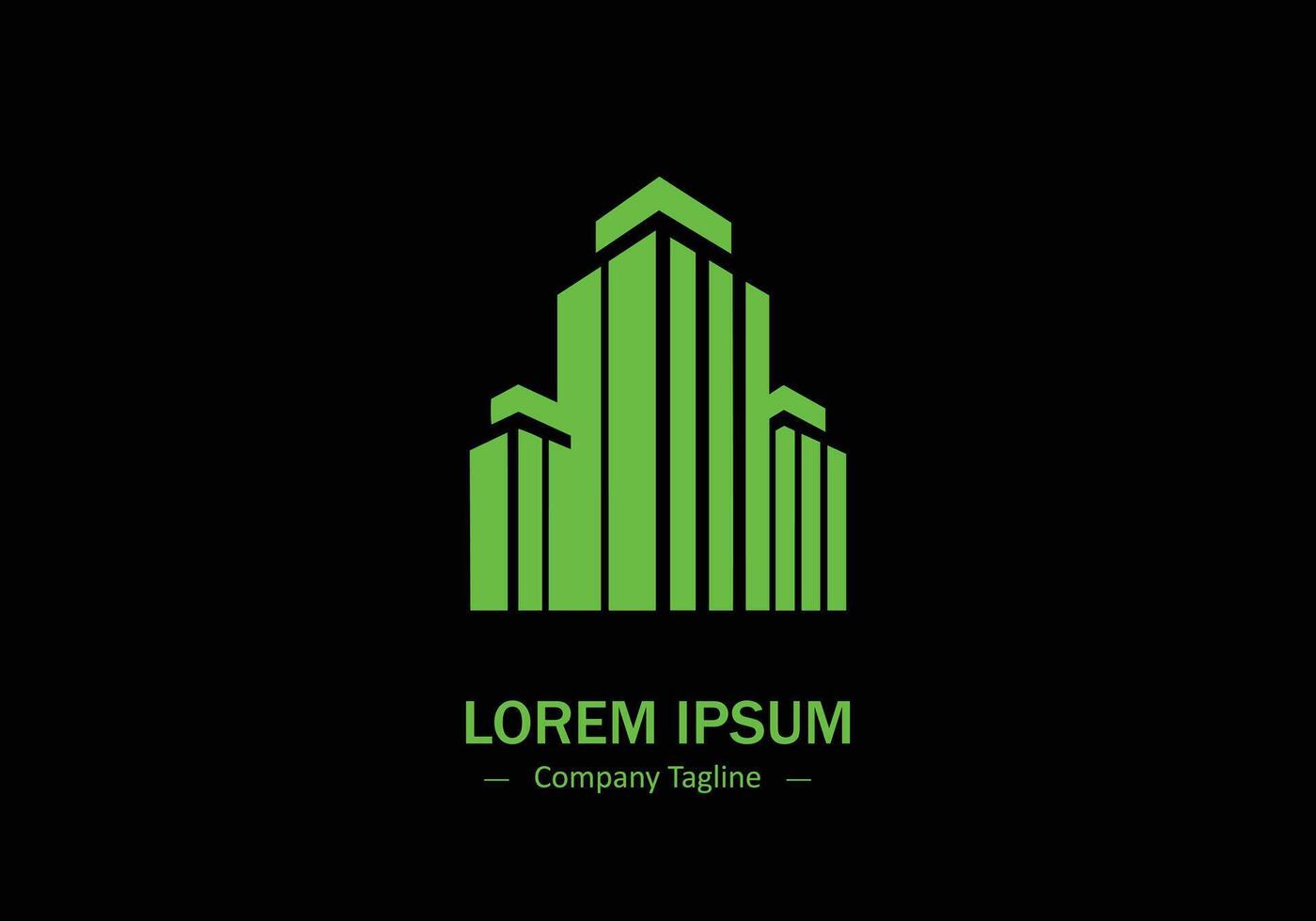 Minimal abstract logo of building icon design silhouette illustration vector