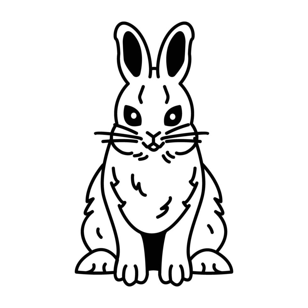 A sketchy icon of cute rabbit sitting vector