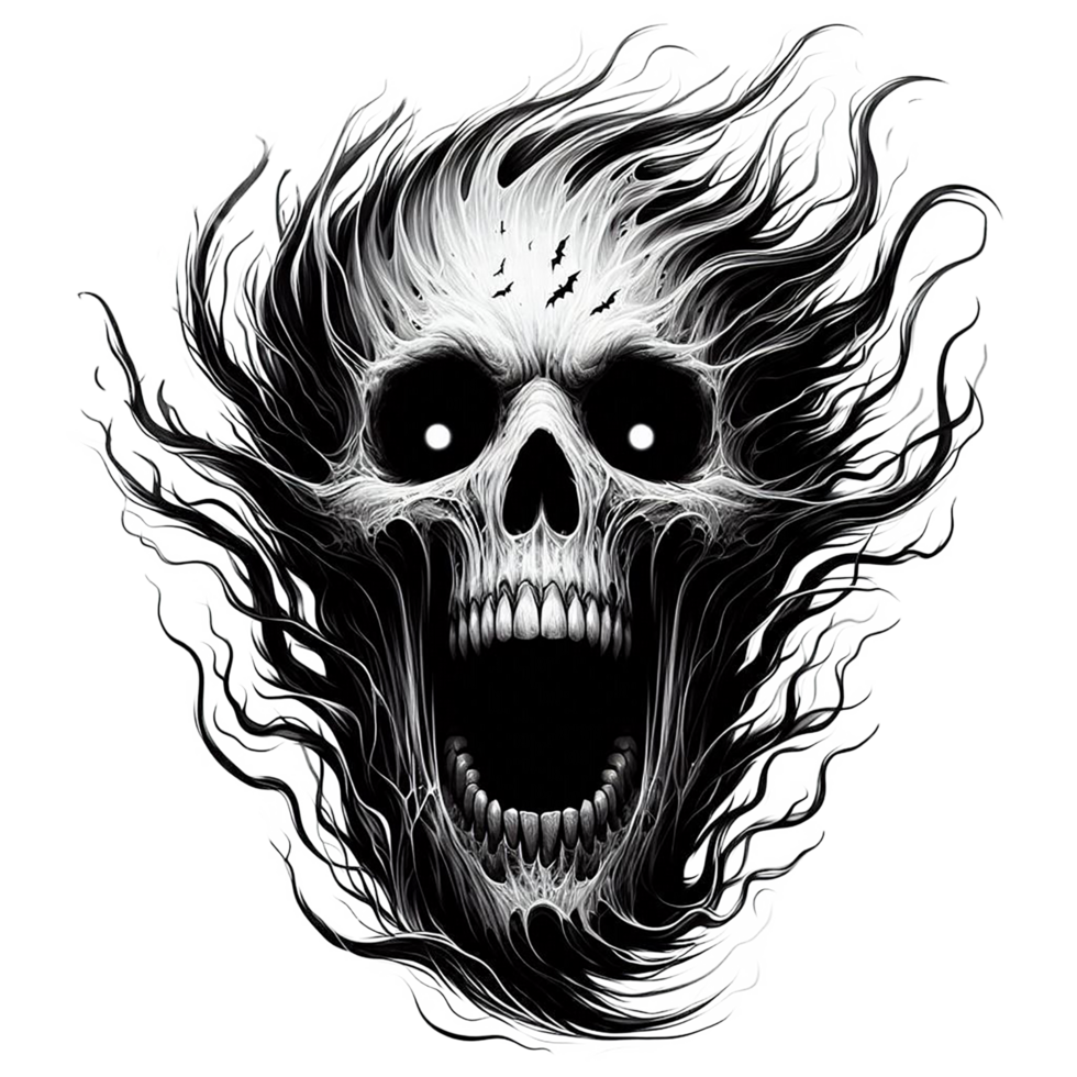 Realistic scary 3d ghost face for Halloween or black friday festival png