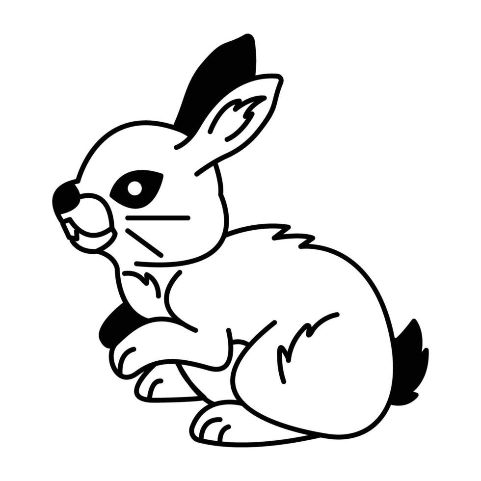 Hand drawn icon of bunny pet vector
