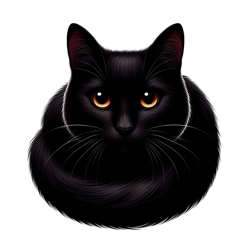 Black cat for Halloween design png
