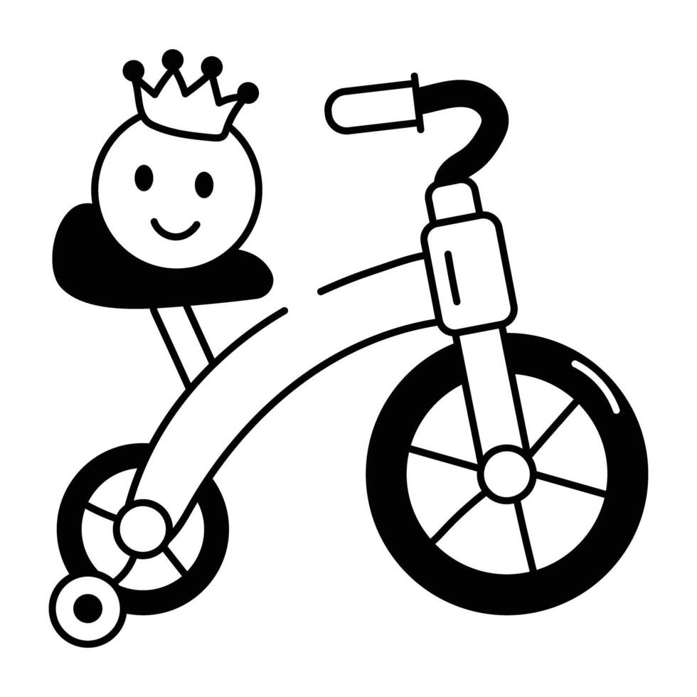 Hand drawn style icon of velocipede vector