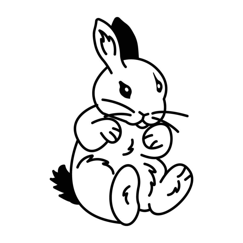 Doodle style icon of sitting hare vector