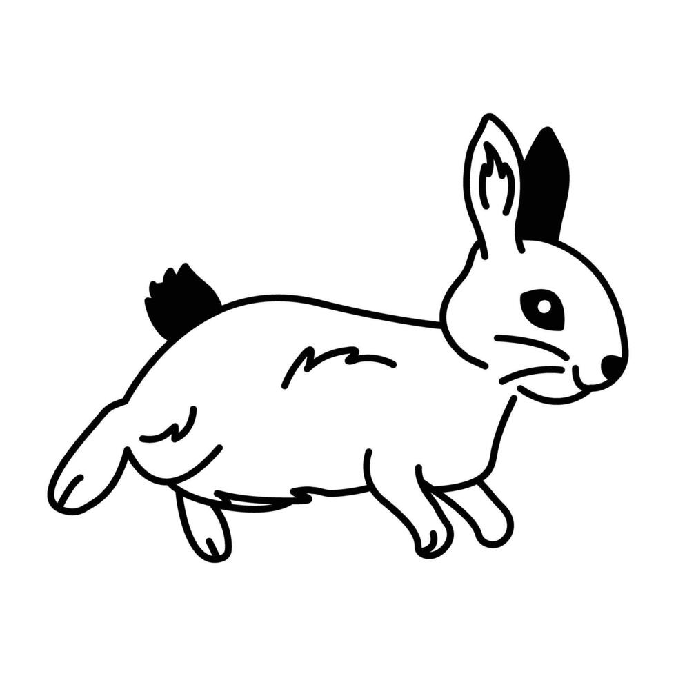 A doodle style icon of bunny hop vector