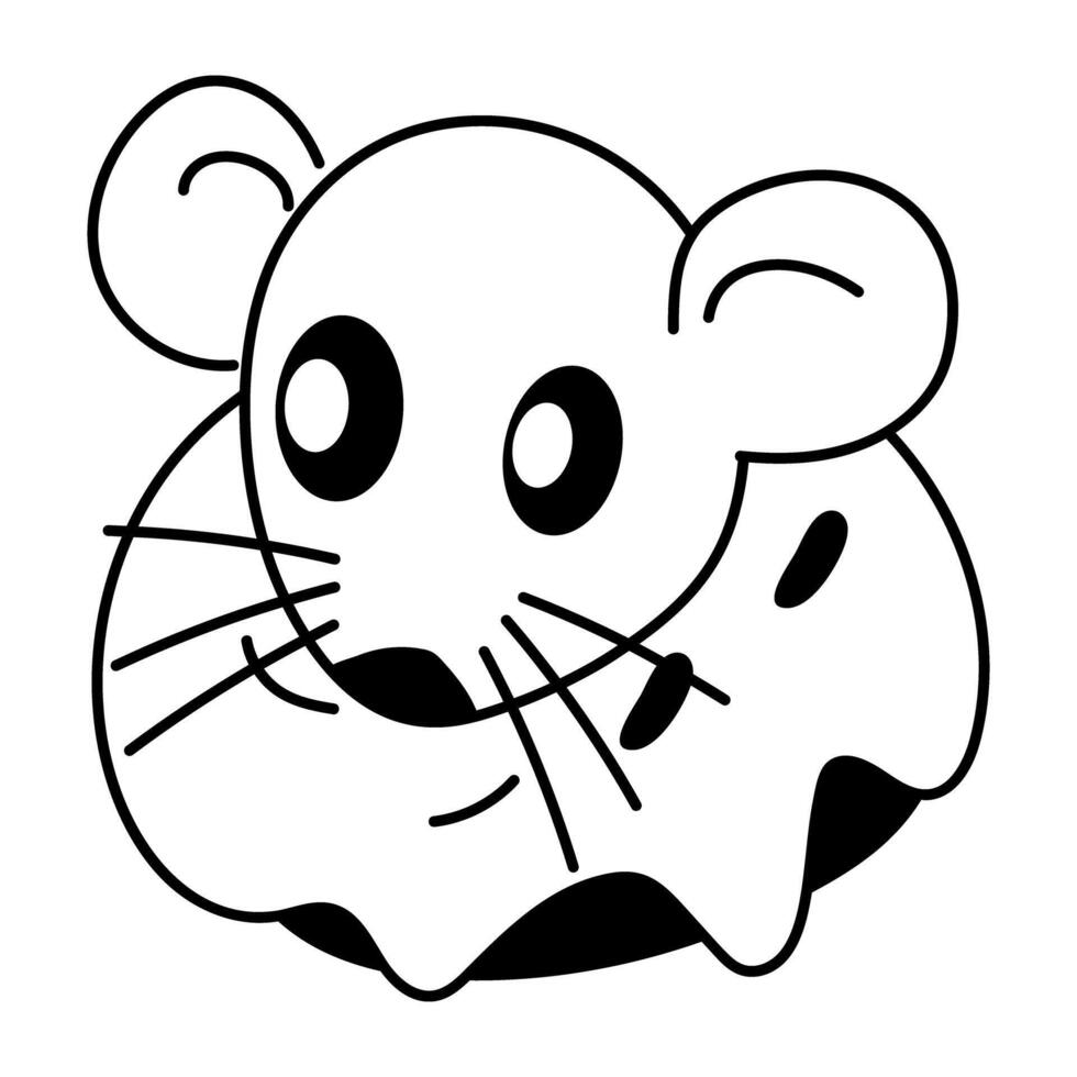 Comic style icon of donut rat vector