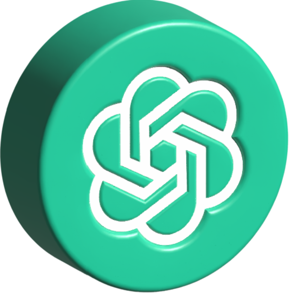 Chatgpt 3D Social Media Logo png