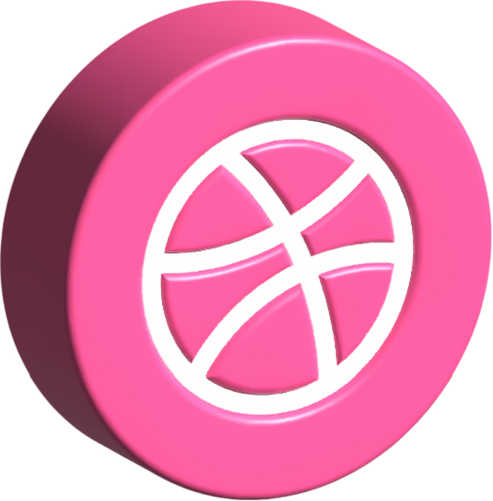 Dribble 3D Social Media Logo png