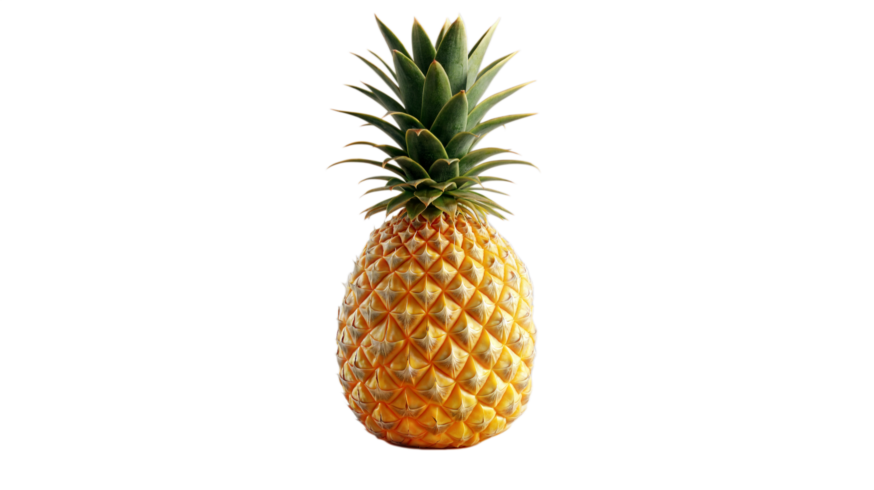 Isolated pineapple with green leaves on transparent background, perfect for design use png