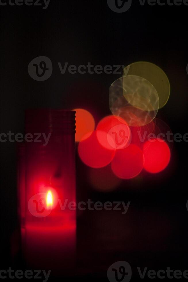 Votive Candles Illuminate the Interior of Santa Maria Del Mar in Barcelona photo