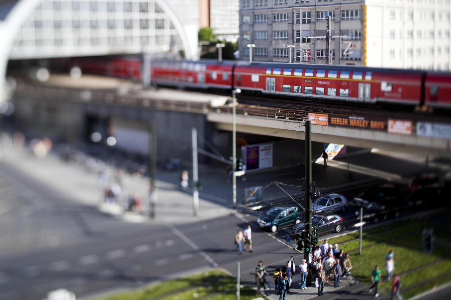 Berlin, Germany, July 21 2009, Shallow Depth View of Alexanderplatz Railway Station in Berlin, Germany photo