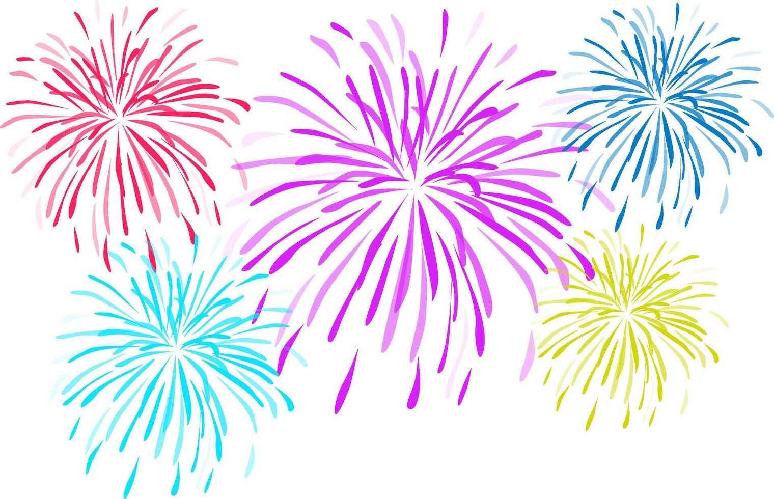 firework colorful on white background illustration vector