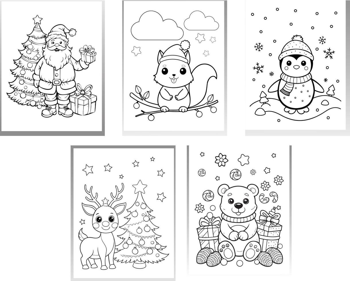 Merry Christmas Coloring Pages vector