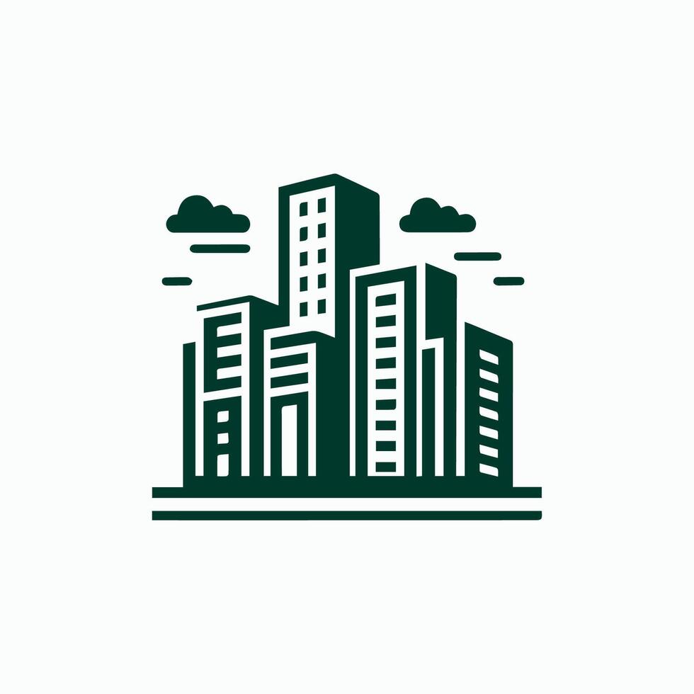 Urban green city logo vector