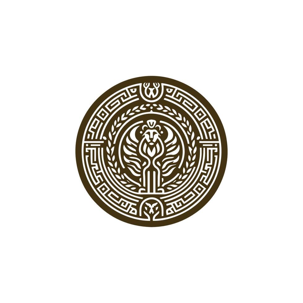 Ancient medallion logo vector