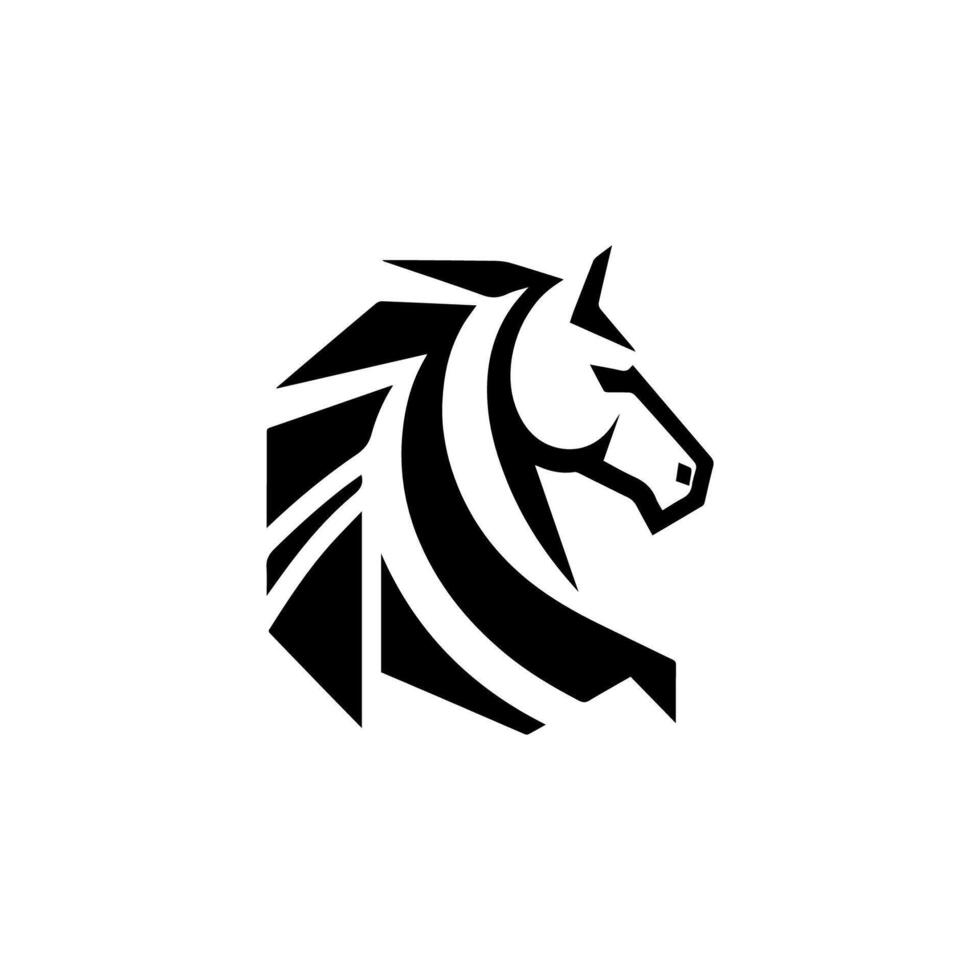 Geometric modern horse logo vector