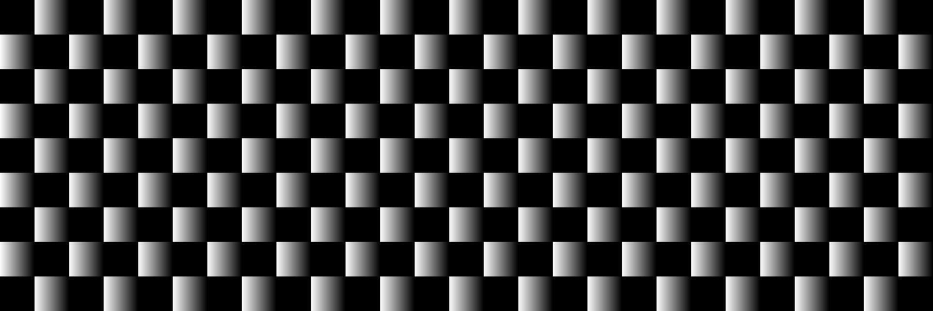 Seamless black and white checkered pattern with gradient effect. Ideal for backgrounds, wallpapers, textile designs, and digital artwork. vector