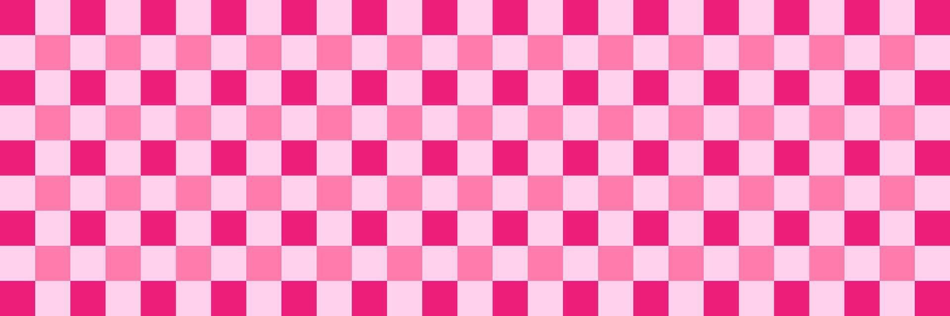 Seamless pink checkered pattern with alternating shades of pink squares. Geometric background for textile and print design. vector