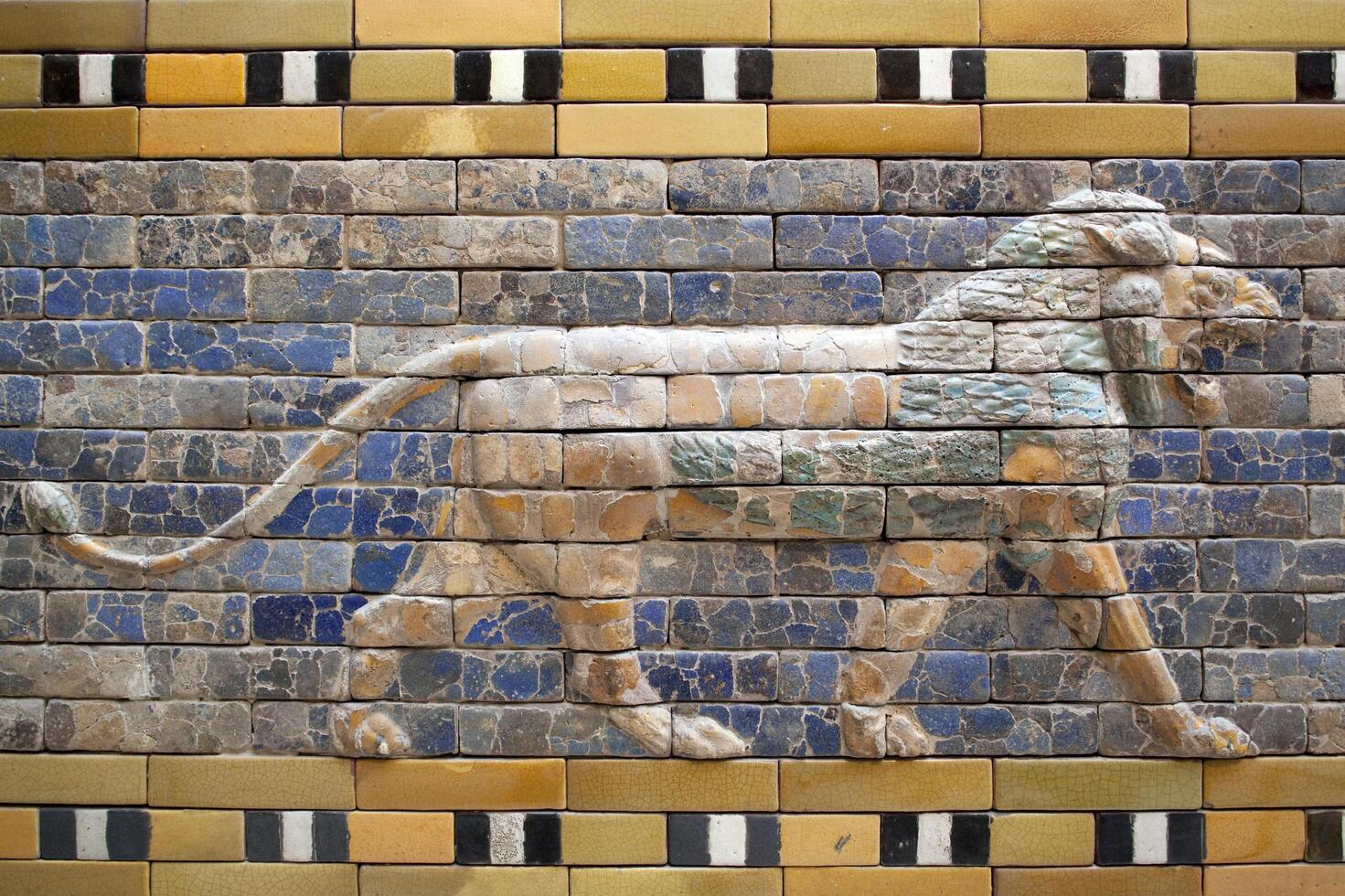 Berlin, Germany, July 24 2009, Lion From the Ishtar Gate on Display at the Pergamon Museum in Berlin photo
